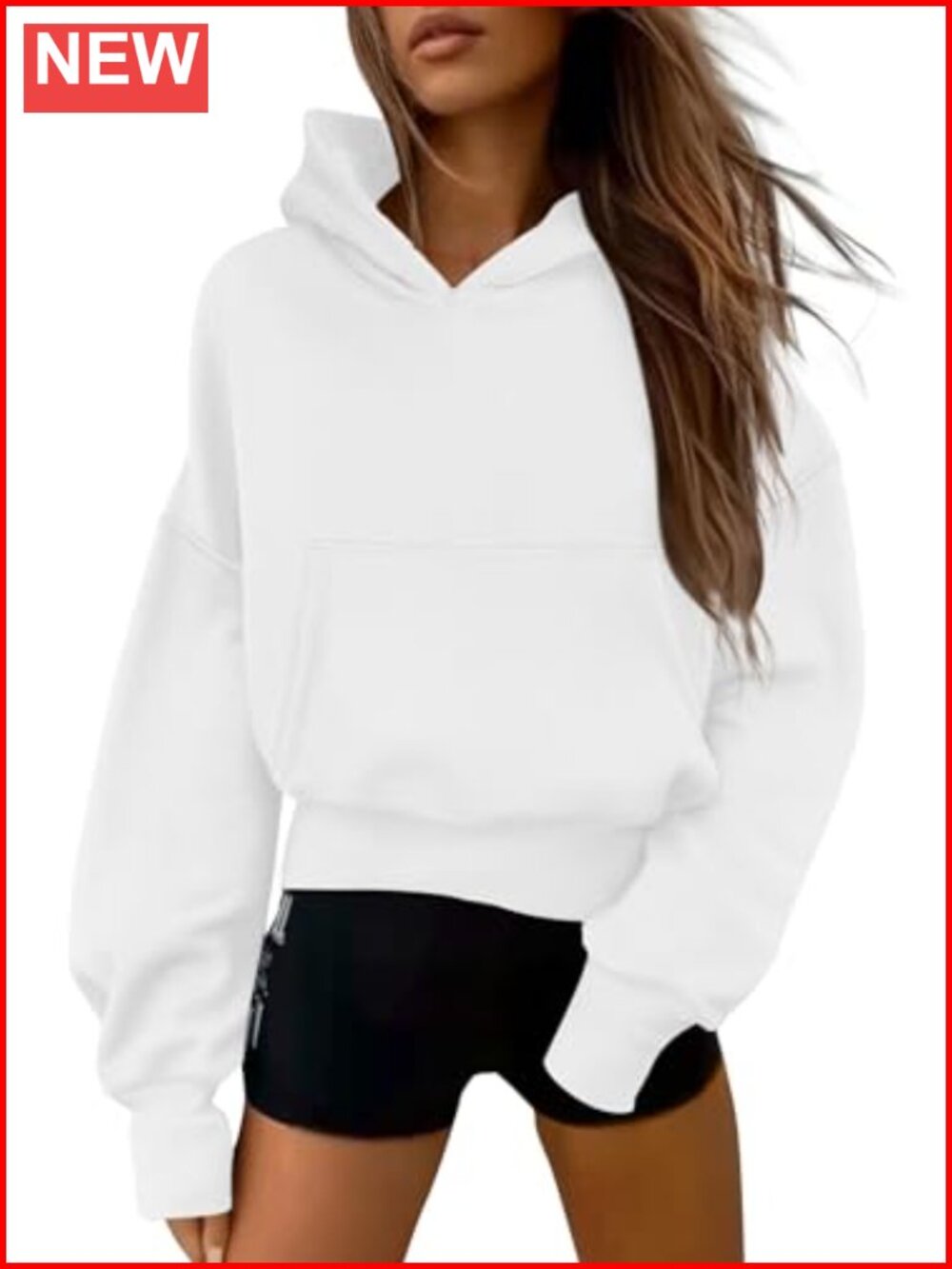 Half Zip Cropped Hoodie Sweatshirt Fleece Lined Long Sleeve Pullover